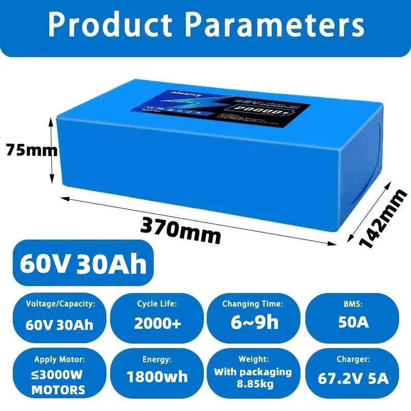 Batteria al litio Aleaivy 60V  - 60V 30Ah 21700 Battery Pack recensione e prezzo